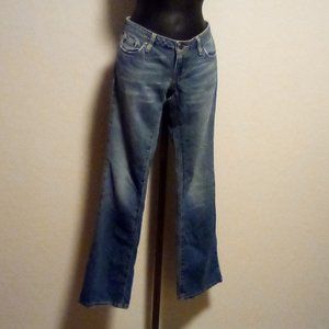 COPY - American Eagle Slightly Flared Distressed Blue Jeans 0 -- Final Price